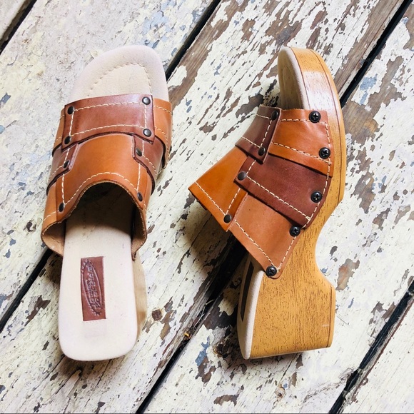 Vintage Shoes - 90s Style Lower East Side Patchwork Leather Clog
